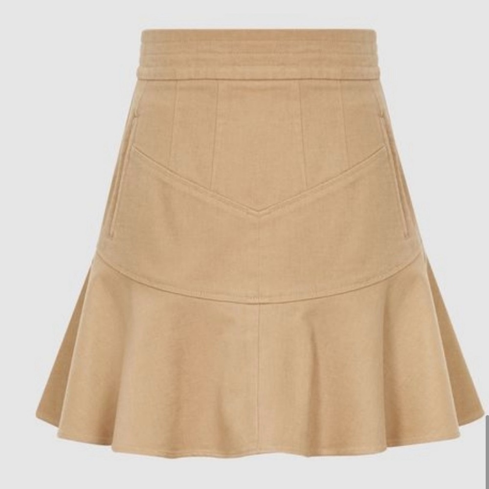 Reiss Tan Denim Mini Skirt